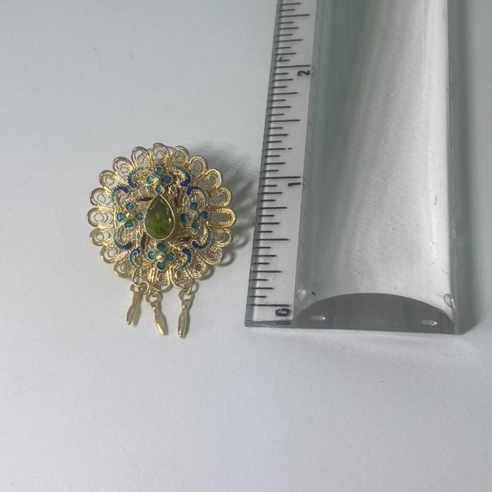 Barbara Garwood Peridot Earrings 24KT GOLD OVER STERLING Collectable Mongolian - Picture 3 of 4